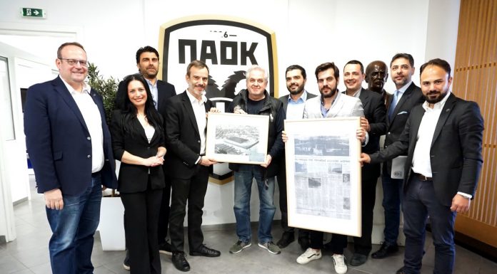 Συνάντηση του υποψήφιου δημάρχου Κωνσταντίνου Ζέρβα με στελέχη της διοίκησης του ΠΑΟΚ.
