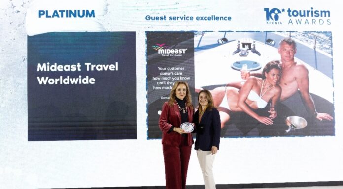 Διπλή τιμητική βράβευση για την Mideast Travel στα Tourism Awards 2023